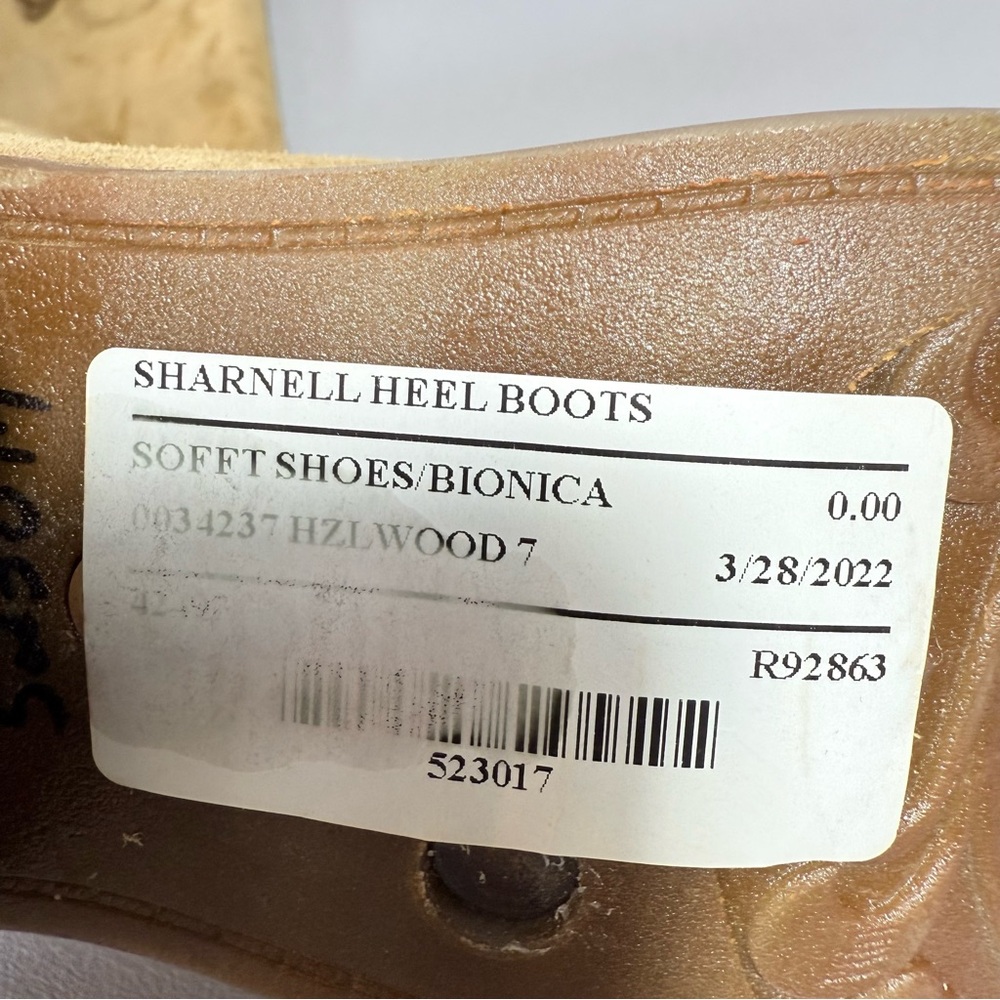 SOFFT Sharnell Tan Distressed Suede Lace-Up Western Inspired Tall Boots - Picture 6 of 15